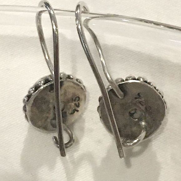 Vintage Sterling Silver Mabe Pearl Drop Earrings - Picture 5 of 7